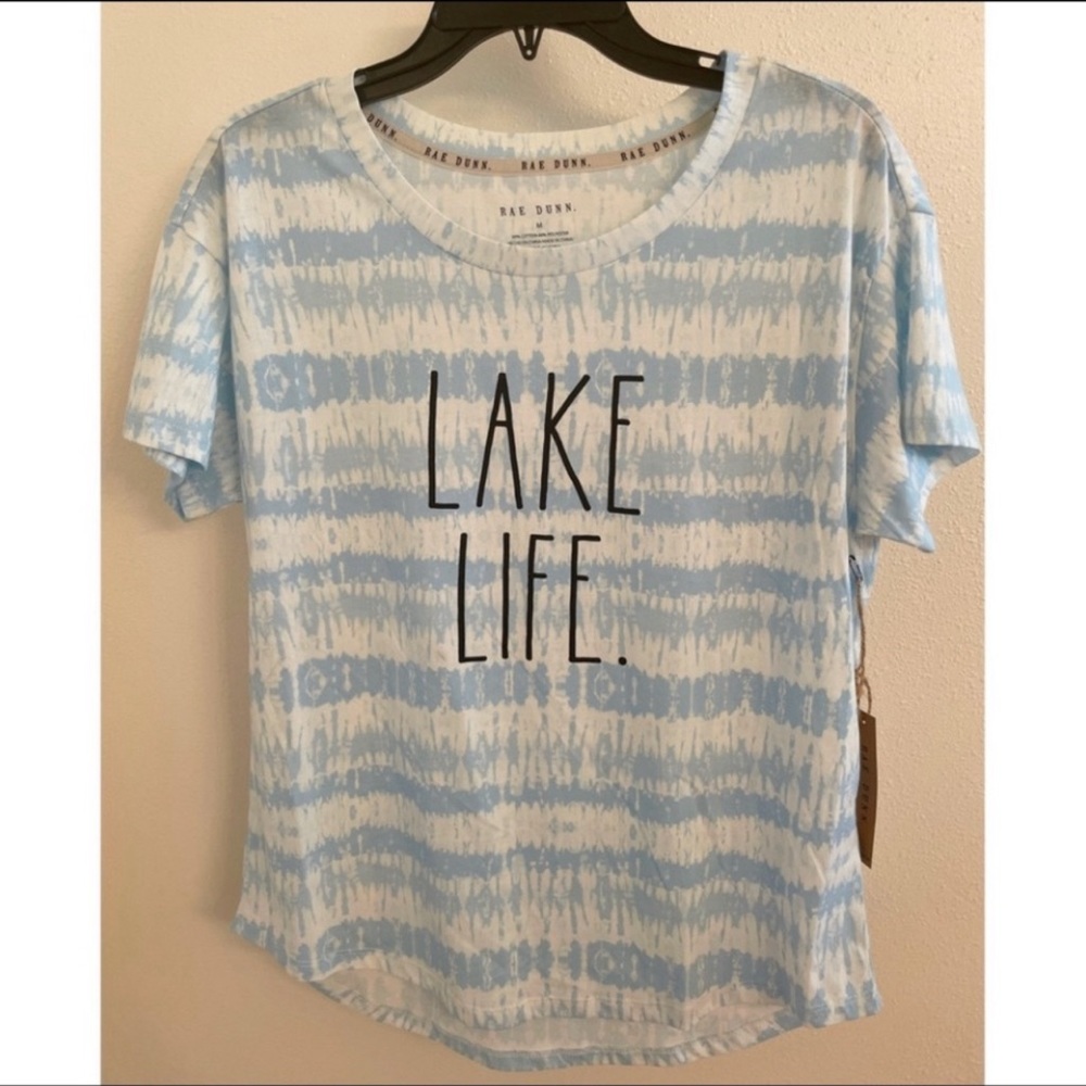 NWT Rae Dunn LAKE LIFE tie-dye tee women’s sz M